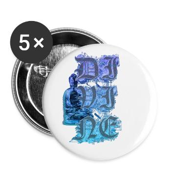 Divine Buddha Sacred Geometry Abstract - Buttons small 1''/25 mm (5-pack) - white - Front