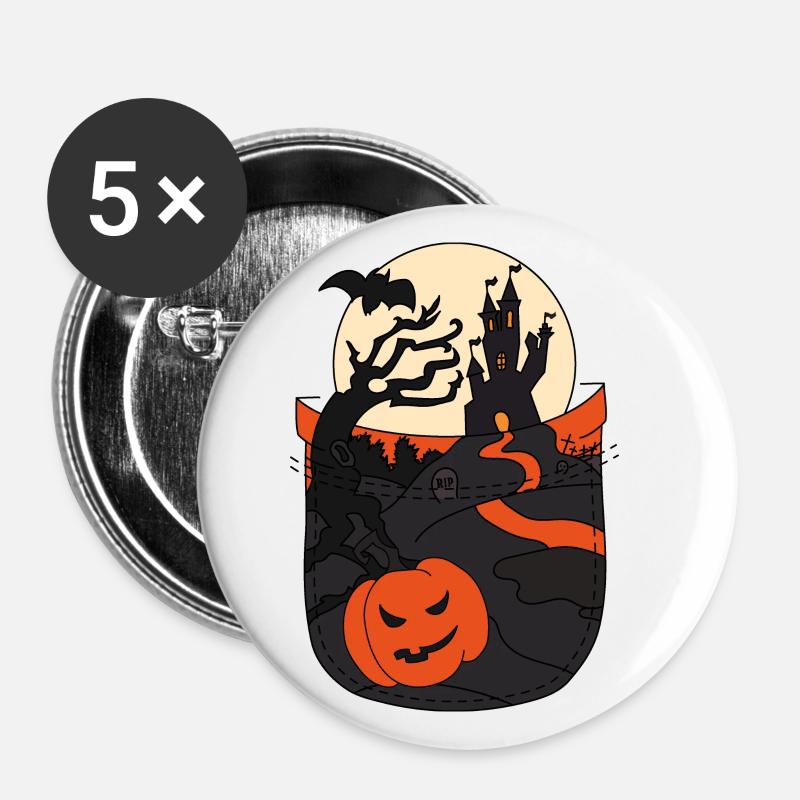 Dracula's Castle - Buttons small 1''/25 mm (5-pack) - white