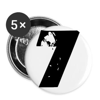 7 Number - Buttons small 1''/25 mm (5-pack) - white - Front