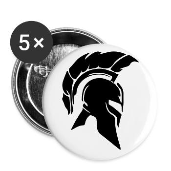 Casque Spartan - Lot de 5 petits badges (25 mm) - blanc - Devant
