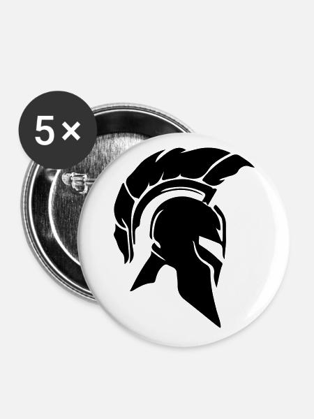 Spartaner Helm - Buttons klein 25 mm (5er Pack) - Weiß