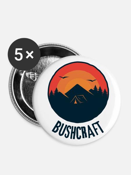 Bushcraft survival - Buttons klein 25 mm (5er Pack) - Weiß