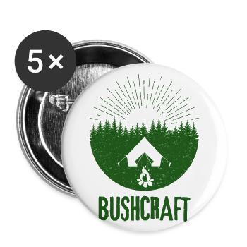 Bushcraft survival - Buttons small 1''/25 mm (5-pack) - white - Front