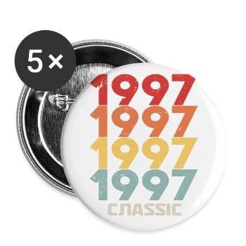 1997 Jubilé en style vintage classique 1997 - Lot de 5 petits badges (25 mm) - blanc - Devant