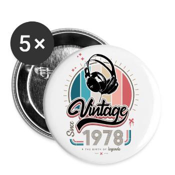 Vintage since 1978 headphones - Buttons small 1''/25 mm (5-pack) - white - Front
