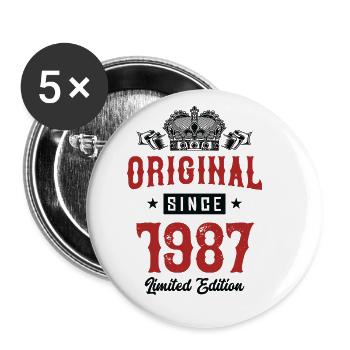 1987 Limited Edition - Buttons small 1''/25 mm (5-pack) - white - Front