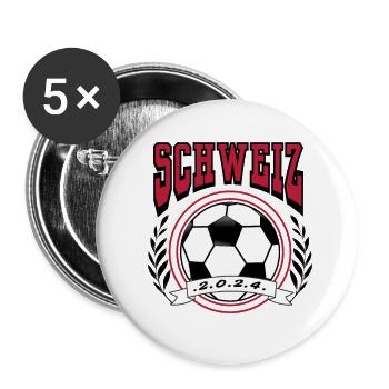 Football Switzerland Euro 2024 - Buttons small 1''/25 mm (5-pack) - white - Front