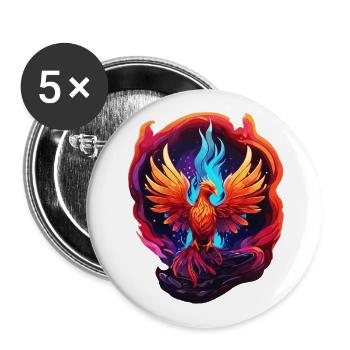 Phoenix - Buttons small 1''/25 mm (5-pack) - white - Front