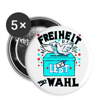 La liberté vit du choix - Lot de 5 petits badges (25 mm) - blanc - Devant