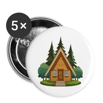 Cabin in the woods - Buttons small 1''/25 mm (5-pack) - white - Front