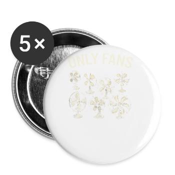 Drôle Fans Vintage Fan Humour Style Rétro - Lot de 5 petits badges (25 mm) - blanc - Devant
