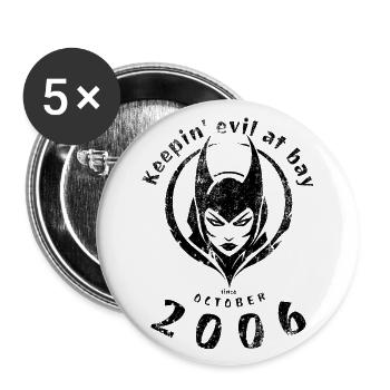18. Geburtstag Keepin evil at bay since 10/2006 - Buttons klein 25 mm (5er Pack) - Weiß - Vorne