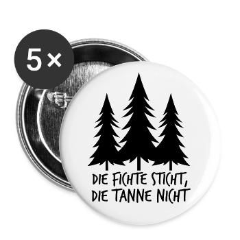 Die Fichte sticht, die Tanne nicht! - Buttons klein 25 mm (5er Pack) - Weiß - Vorne