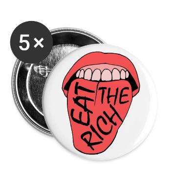 Eat the rich - Lot de 5 petits badges (25 mm) - blanc - Devant