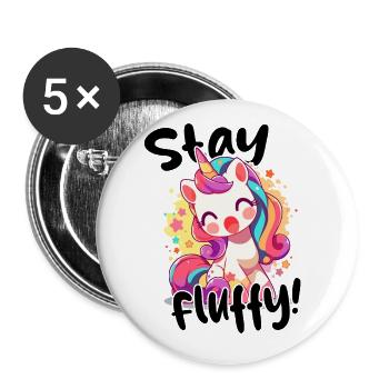 Ein Einhorn für süße Heldinnen - Buttons klein 25 mm (5er Pack) - Weiß - Vorne