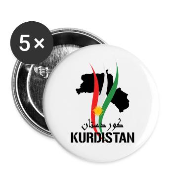 Kurdistan Flagge,Kurdistan,syrien,irak,iran,Flagge - Buttons klein 25 mm (5er Pack) - Weiß - Vorne