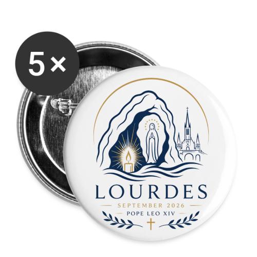 Pope Leo Lourdes 2026 - Buttons small 1''/25 mm (5-pack)