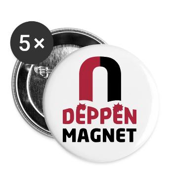 Deppenmagnet - Buttons klein 25 mm (5er Pack) - Weiß - Vorne