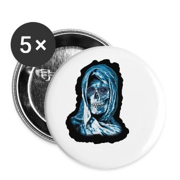 Grim Reaper Head - Buttons small 1''/25 mm (5-pack) - white - Front