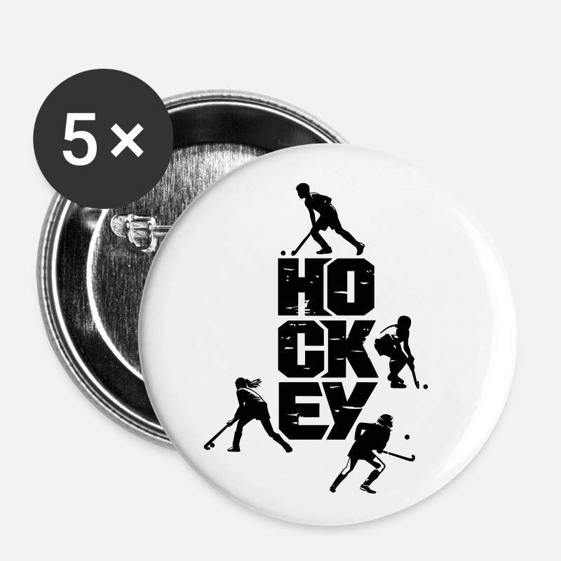 Hockey Kids - Buttons small 1''/25 mm (5-pack) - white