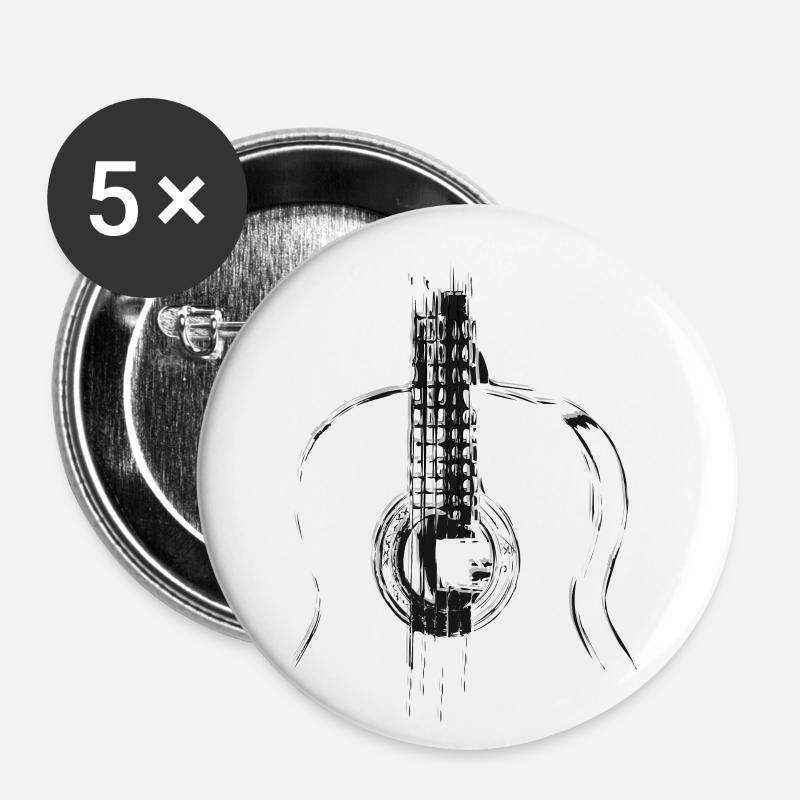 Acoustic guitar - Buttons small 1''/25 mm (5-pack) - white