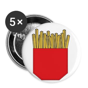 Idée cadeau de puces de poitrine - Lot de 5 petits badges (25 mm) - blanc - Devant