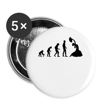 Flamenco Evolution / Flamenco Tanz / Kleid - Buttons klein 25 mm (5er Pack) - Weiß - Vorne