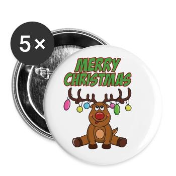 Noël drôle Noël Noël Noël - Lot de 5 petits badges (25 mm) - blanc - Devant