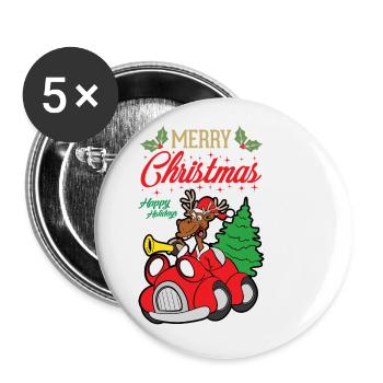 Christmas - Buttons small 1''/25 mm (5-pack) - white - Front