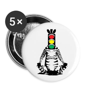 Zebra, Traffic Light, Head, Art, Streetart, Urban - Buttons small 1''/25 mm (5-pack) - white - Front