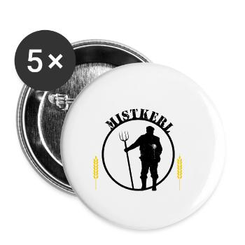Bauer Landwirt Mistkerl lustige Geschenkidee - Buttons klein 25 mm (5er Pack) - Weiß - Vorne