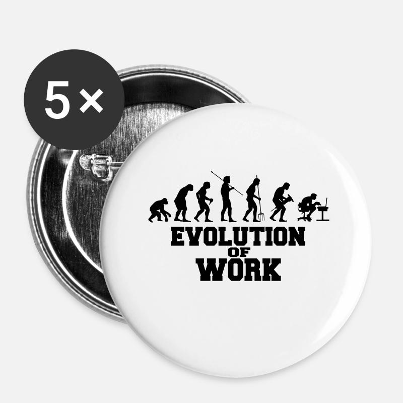 Evolution of Work Gift - Buttons small 1''/25 mm (5-pack) - white