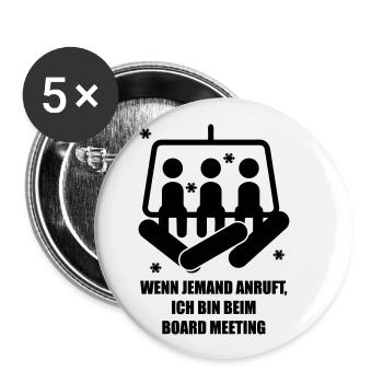 snowboard - Lot de 5 petits badges (25 mm) - blanc - Devant