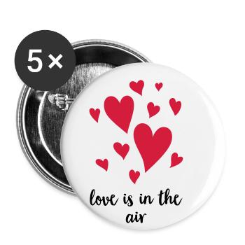 L'amour est dans l'air - Lot de 5 petits badges (25 mm) - blanc - Devant
