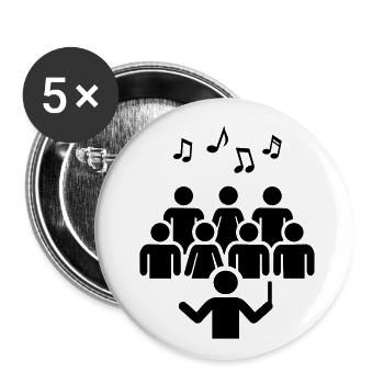 Chor - Buttons klein 25 mm (5er Pack) - Weiß - Vorne