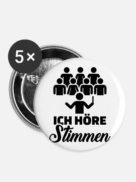 Chor - Buttons klein 25 mm (5er Pack) - Weiß