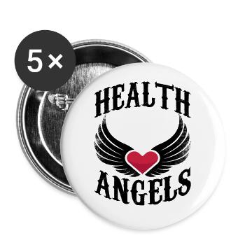 Anges de la santé médecin infirmière médecin urgentiste - Lot de 5 petits badges (25 mm) - blanc - Devant