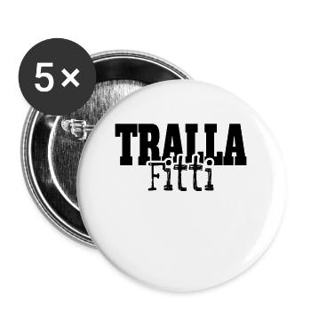 Trallafitti Typisch Ruhrpott Pott Tralla Fitti - Buttons klein 25 mm (5er Pack) - Weiß - Vorne