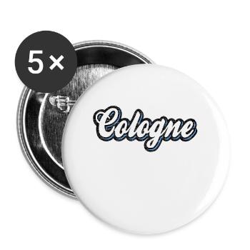 Cologne Schriftzug Vintage Colonia Kölsch Fan Köln - Buttons klein 25 mm (5er Pack) - Weiß - Vorne