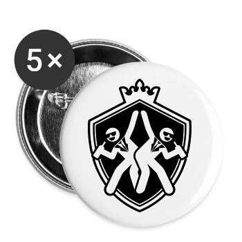 armoiries icône bachelor - Lot de 5 petits badges (25 mm) - blanc - Devant