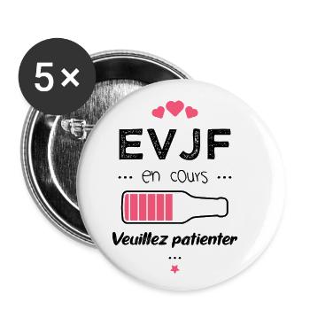 EVJF in progress - Buttons small 1''/25 mm (5-pack) - white - Front