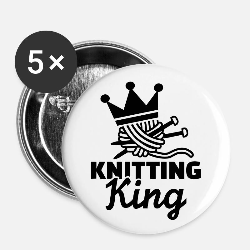Tricot - Lot de 5 petits badges (25 mm) - blanc