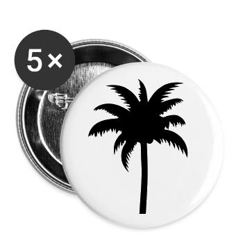 Palme - Buttons klein 25 mm (5er Pack) - Weiß - Vorne