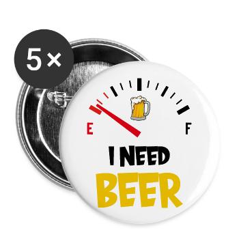 I NEED BEER BEER DRINK REGULARS' TABLE - Buttons small 1''/25 mm (5-pack) - white - Front