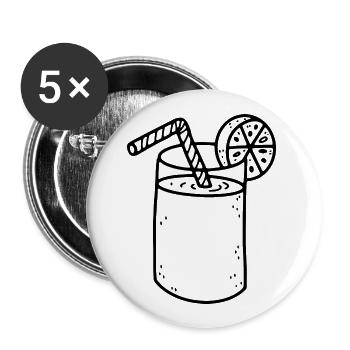 Glas Limonade - Buttons klein 25 mm (5er Pack) - Weiß - Vorne