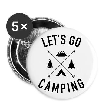 Camping - Buttons klein 25 mm (5er Pack) - Weiß - Vorne