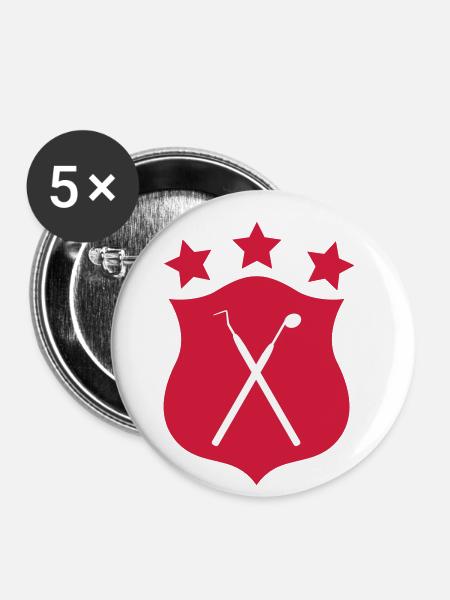 Zahnarzt. - Buttons klein 25 mm (5er Pack) - Weiß