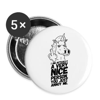 Licorne Cheeky Funny Sayings II - Lot de 5 petits badges (25 mm) - blanc - Devant