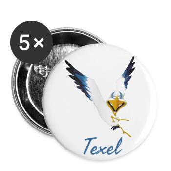 Lachmöwe Texel - Buttons klein 25 mm (5er Pack) - Weiß - Vorne