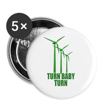 Wind wheel Turn Baby Turn Wind Power Electricity Renewable - Buttons small 1''/25 mm (5-pack) - white - Front